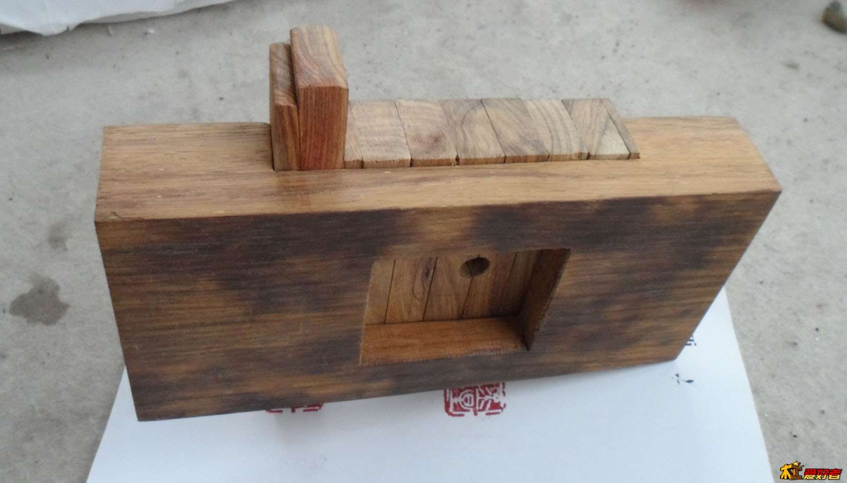 丝栎木作大号凹形多用直方印床(加工中)，金乙堂造器 (29).JPG