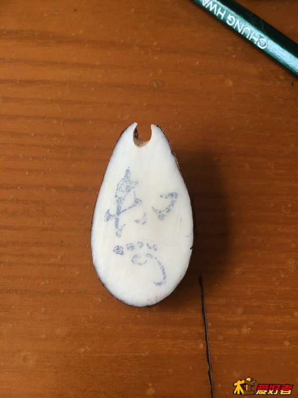 用复写纸描到象牙果上