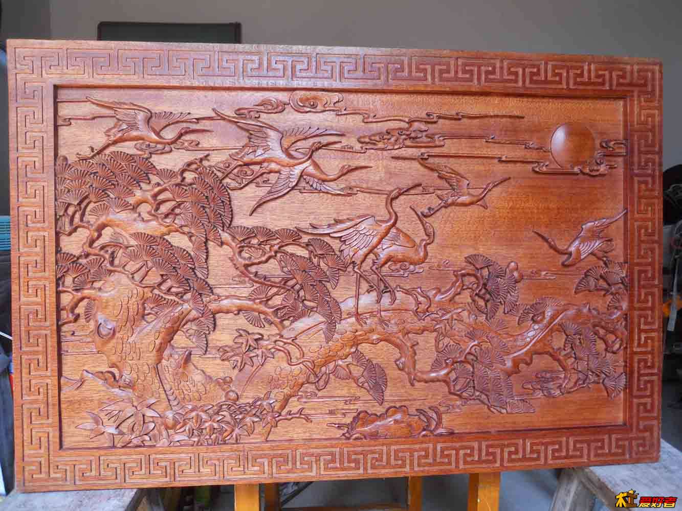 红木雕刻画