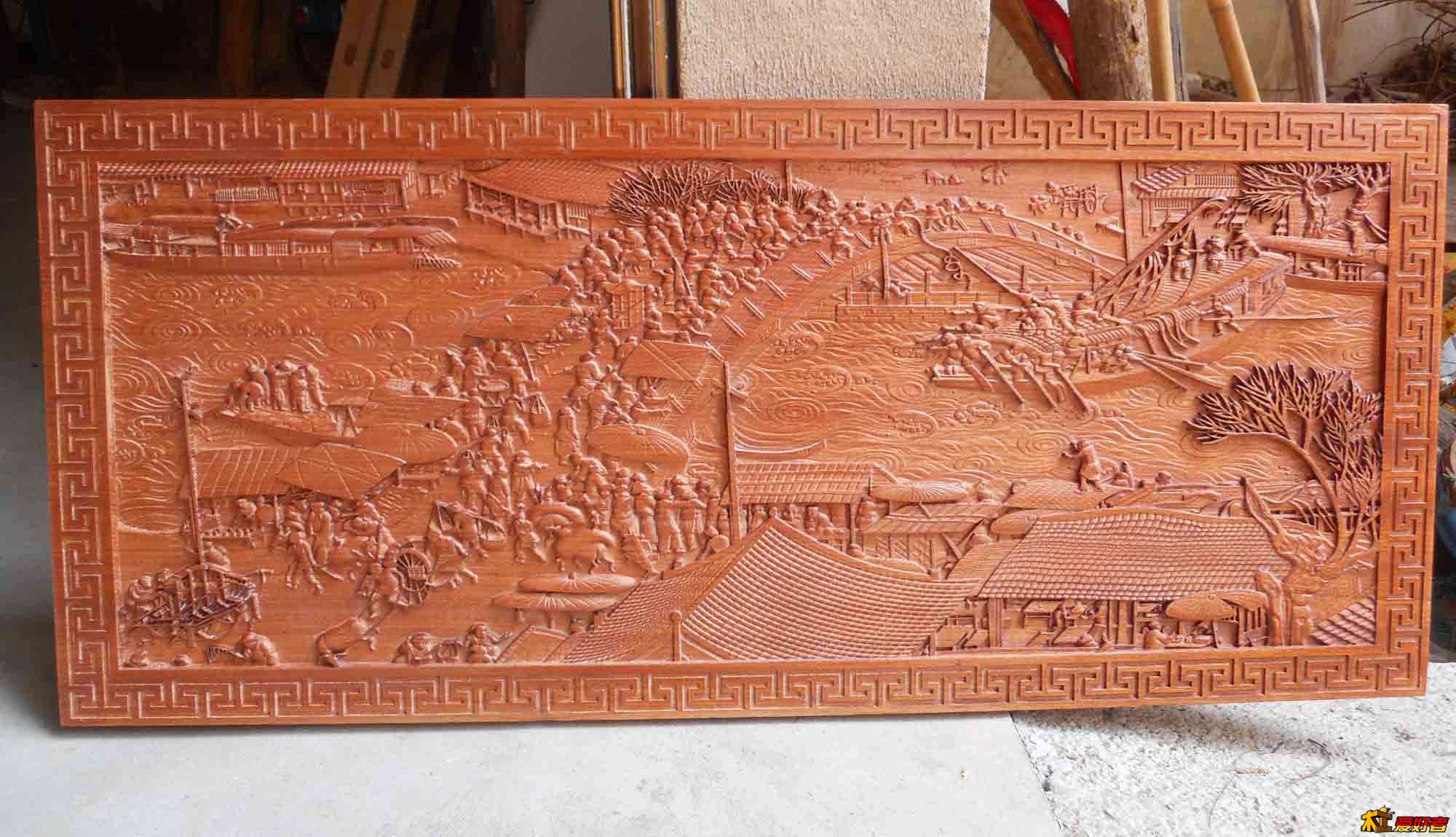 红木雕刻画