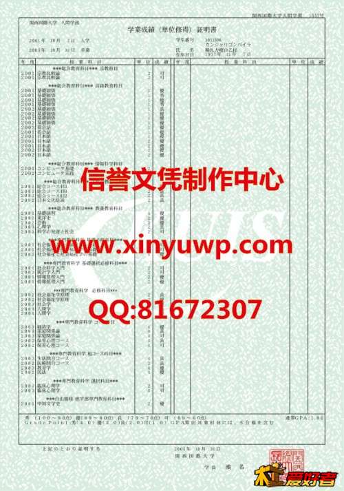 日本关西国际大学成绩单样本.jpg