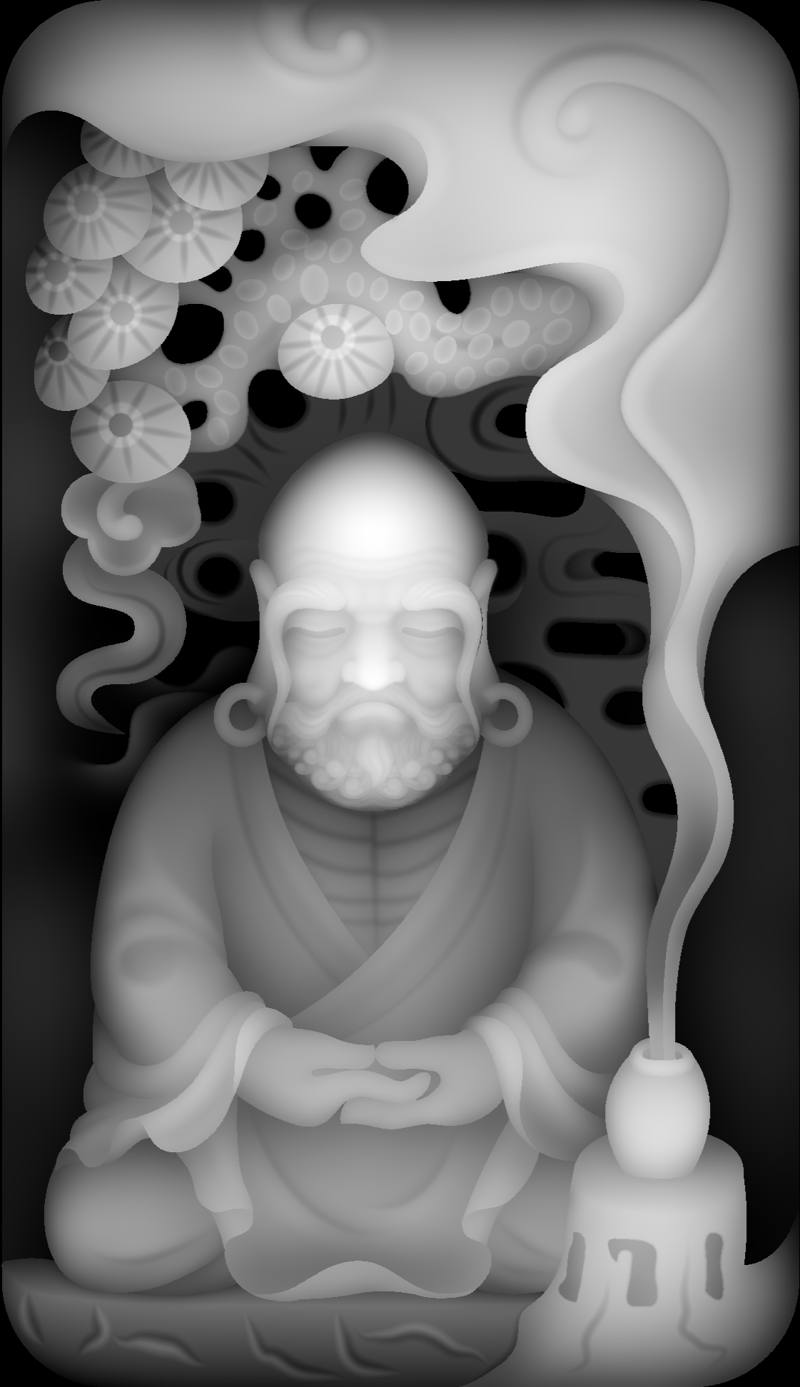 达摩坐禅香烟缭绕.bmp
