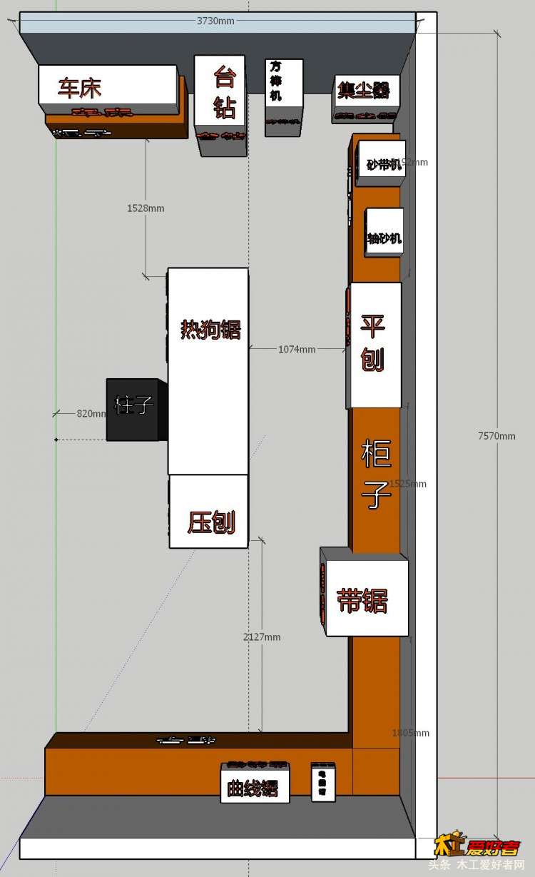 木工房顶视图