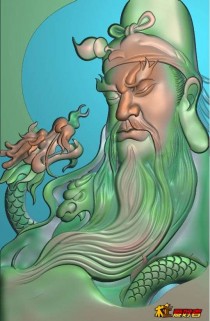 玉雕龙关公牌
