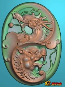 威猛龙虎护身符 吊饰 玉坠