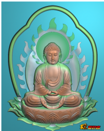 莲花宝座火焰佛