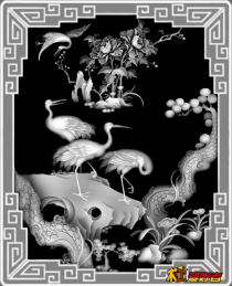 仙鹤灰度图