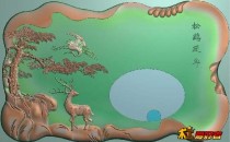 茶盘 松鹤延年 精雕文件