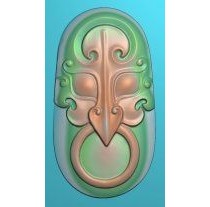 玉雕仿古兽头坠